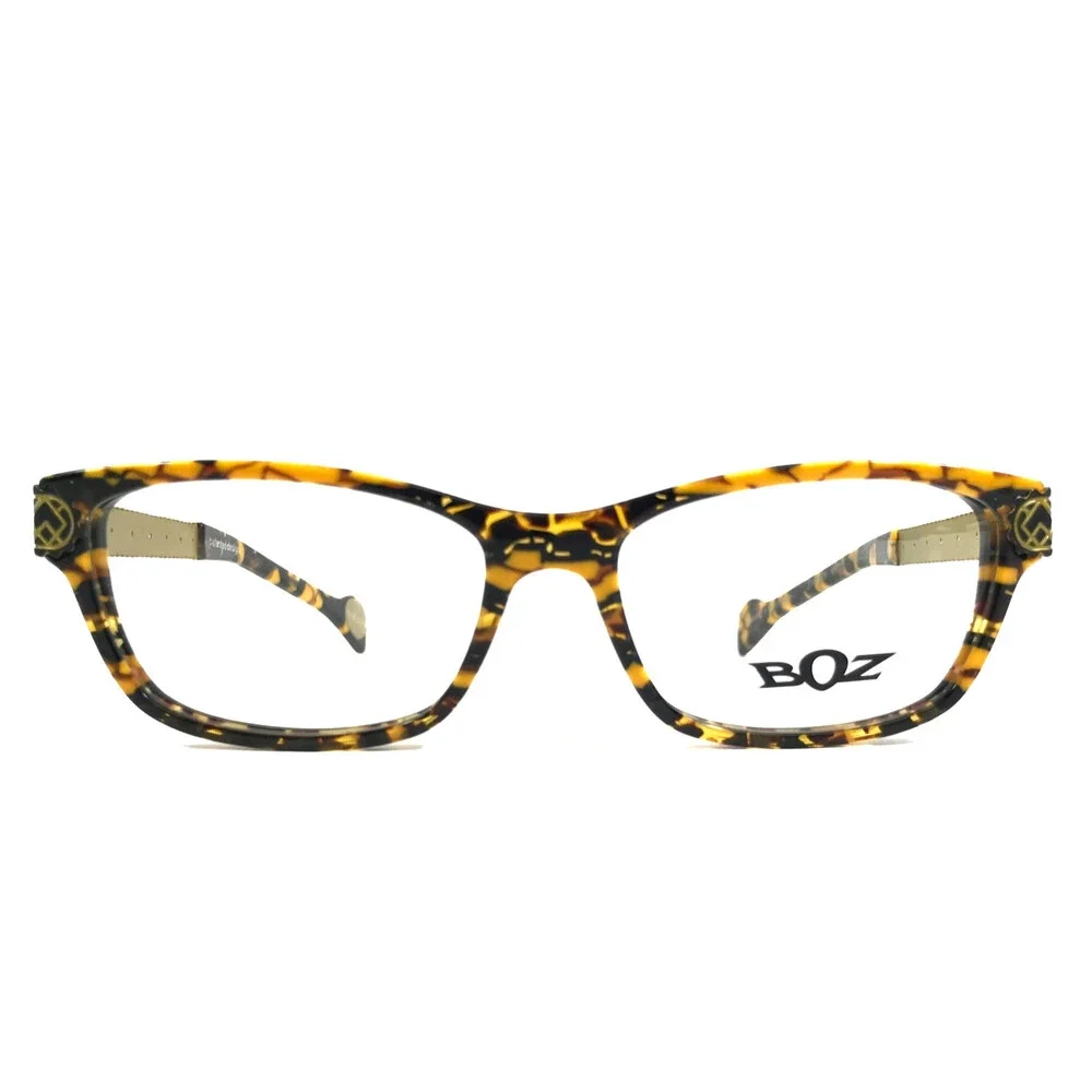BOZ Eyeglasses Frames ZIGGY 9955 Brown Marble Matte Gold Argyle Arms 53-15-137